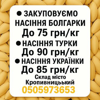 Закупівля насіння гарбуза